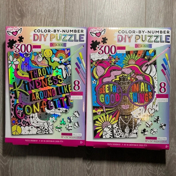 Bundle of 2 Fashion Angels Color-By-Number DIY Puzzles - Picture 1 of 13